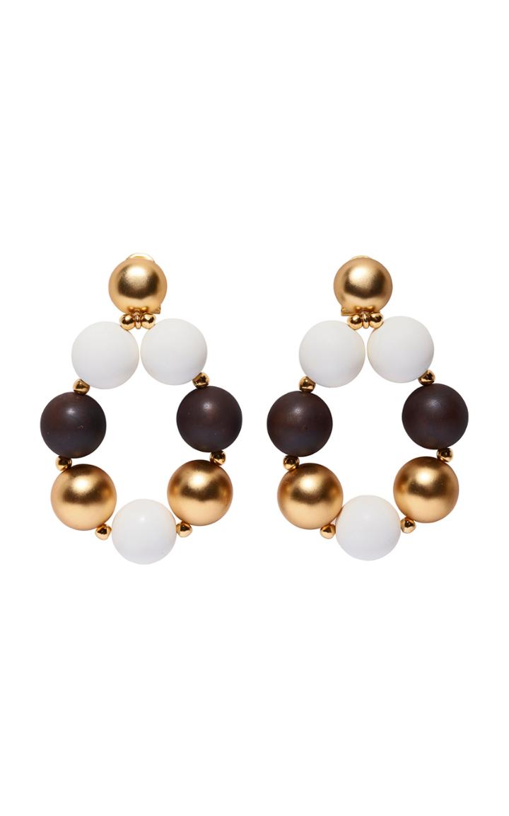 Moda Operandi Carolina Herrera Mixed Media Ball Hoop Earring