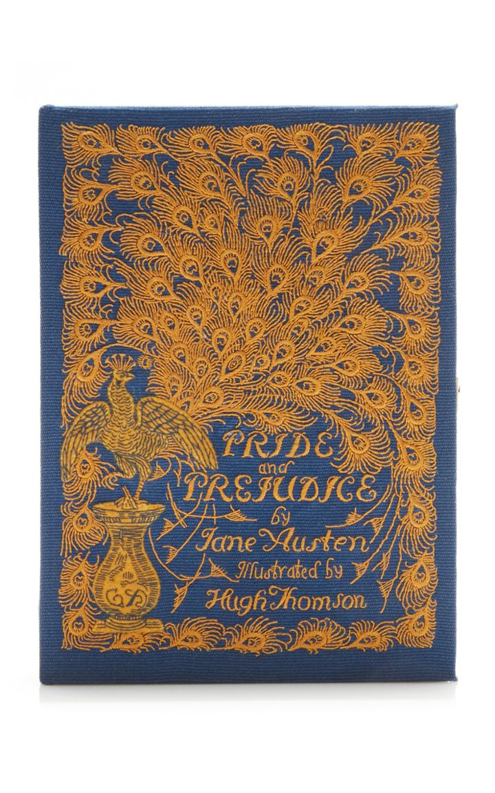 Olympia Le-tan Pride And Prejudice Appliqud Embroidered Canvas Clutch