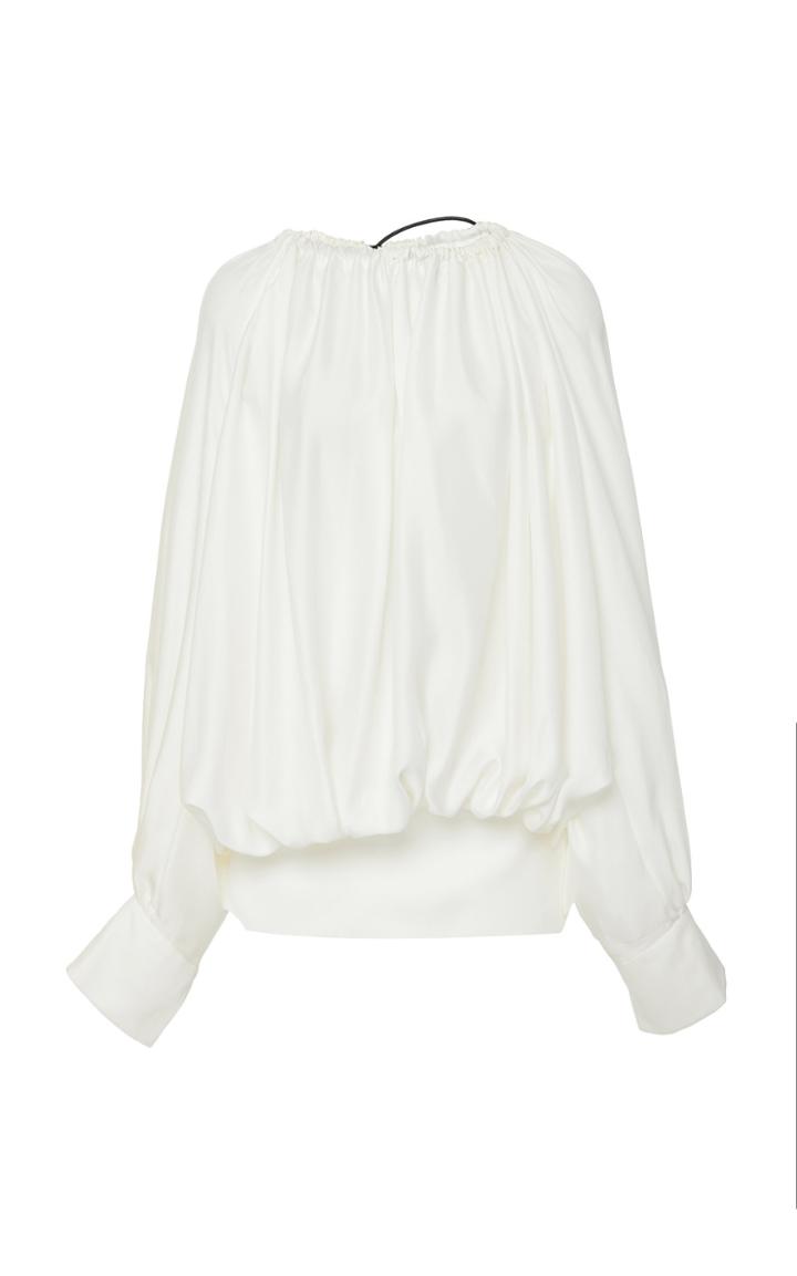 Cyclas Silk Gathered Long Sleeve Blouse