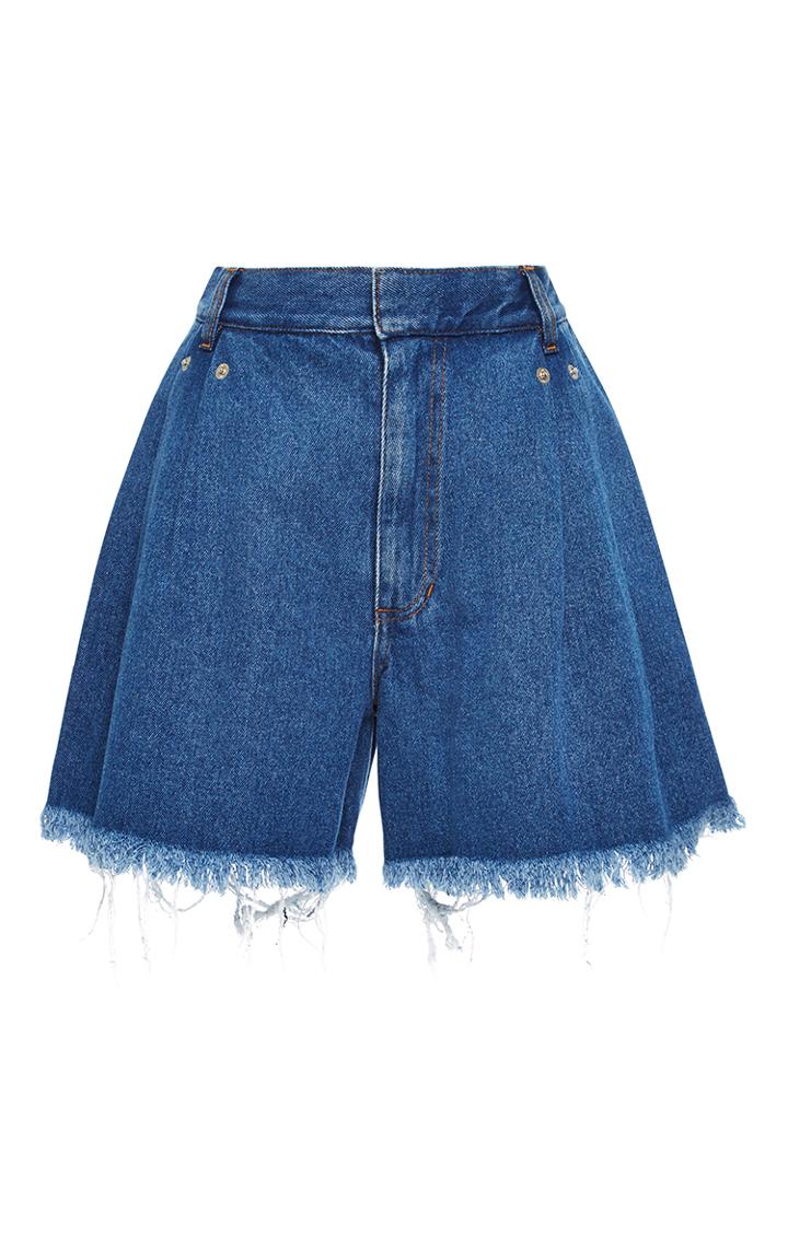 Ksenia Schnaider High Waisted Dark Wash Denim Shorts
