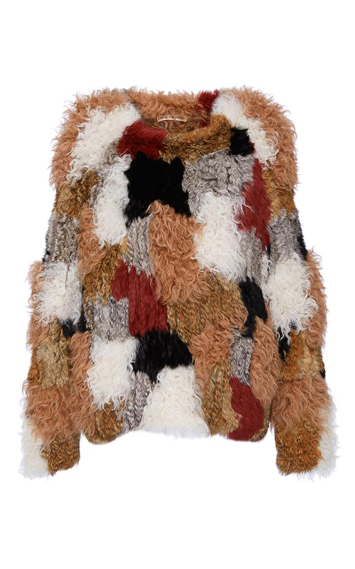 Ulla Johnson Fur Intarsia Ofelia Pullover