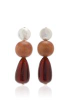 Moda Operandi Nst Studio M'o Exclusive Wood & Pearl Drop Earrings