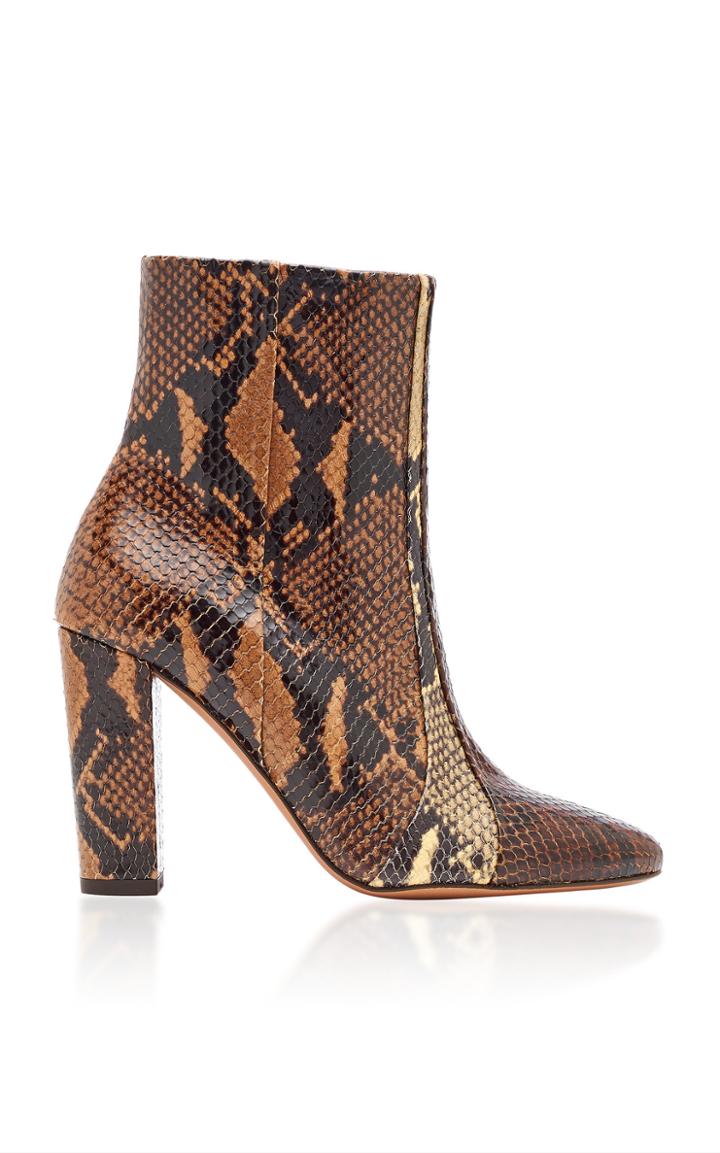 Veronica Beard Marla Snake-effect Leather Boots