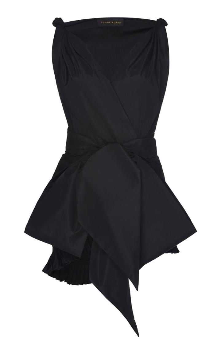 Moda Operandi Zuhair Murad Large Bow-detailed Taffeta Top Size: 32