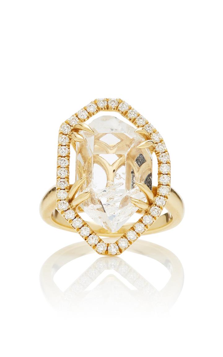 Ark 18k Gold Crystal And Diamond Ring