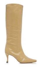 By Far Stevie Creased Patent Leather Knee Boots