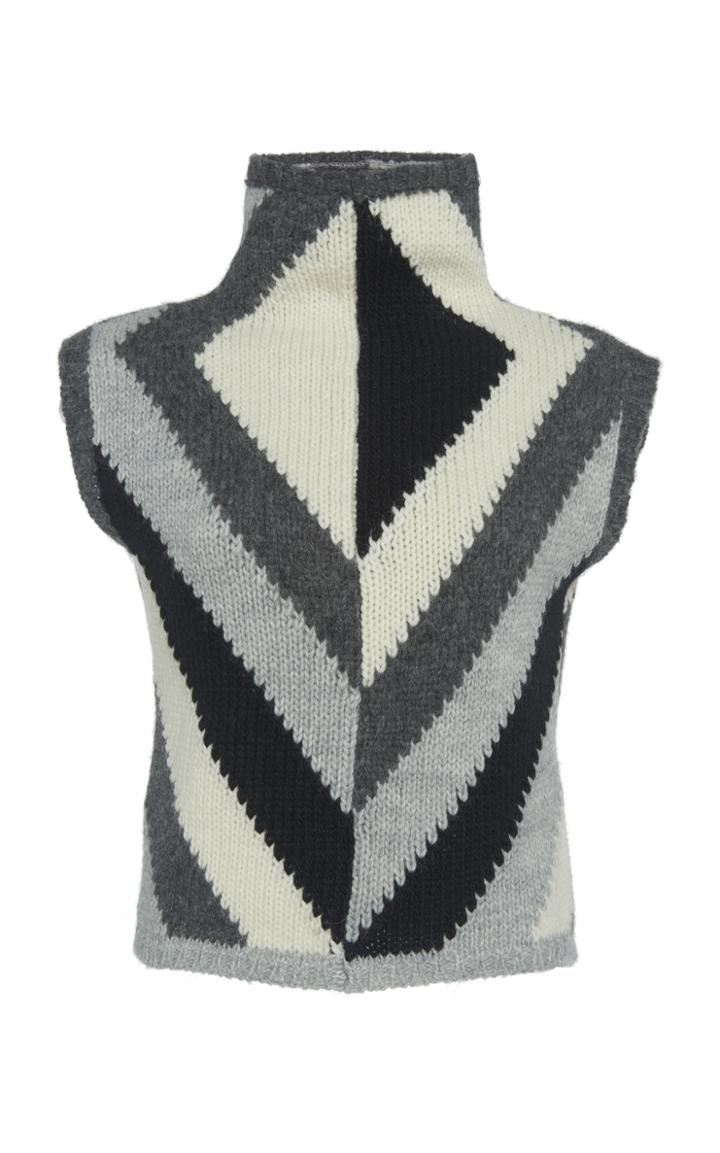 Giambattista Valli Wool And Alpaca-blend Chevron Turtleneck