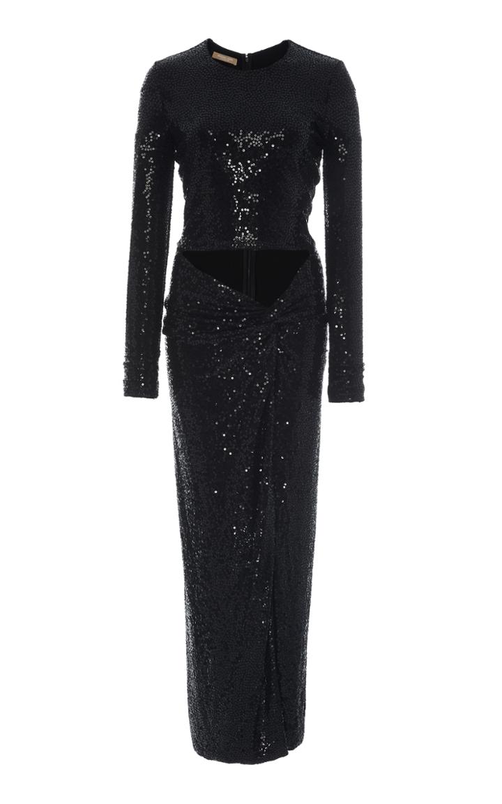 Michael Kors Collection Paillette Cutout Sarong Dress