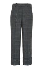 Michael Kors Collection Cropped Checked Wool Straight-leg Pants