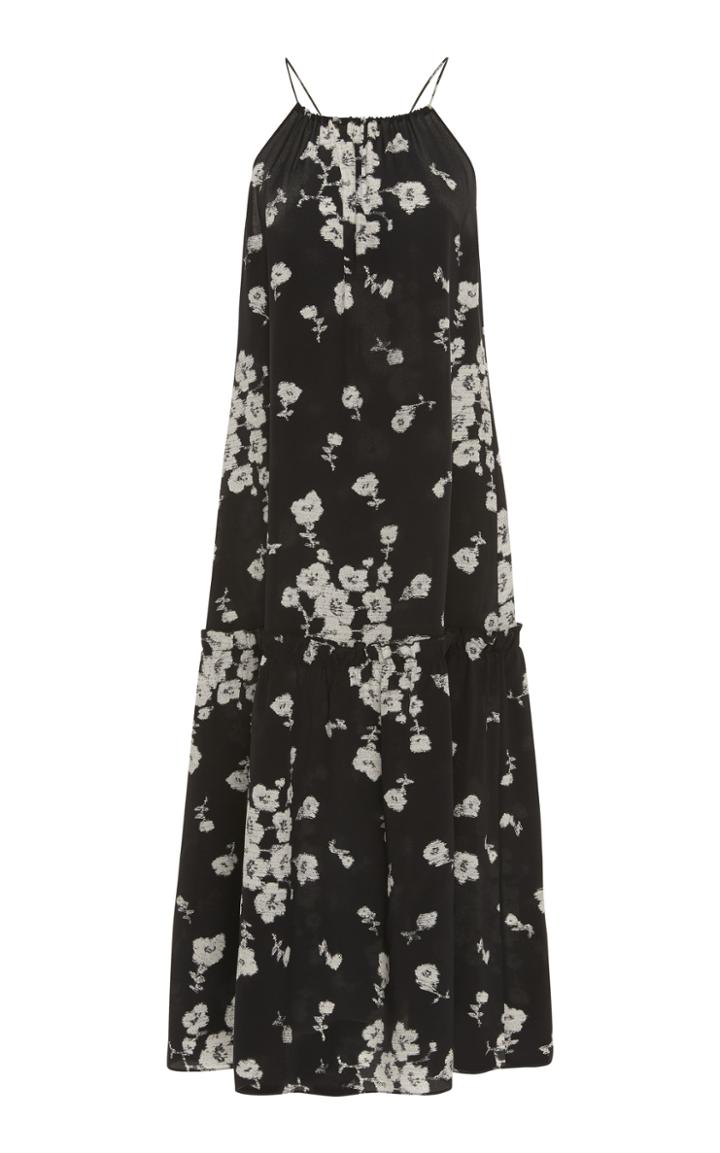 Marie France Van Damme Floral-print Silk Cocktail Dress