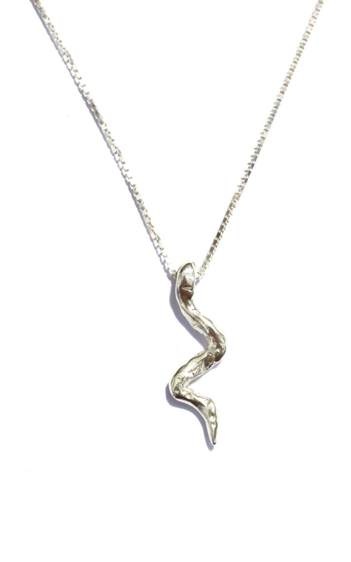 Moda Operandi Reggie Mini Snake Sterling Silver Pendant Necklace
