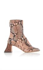 Rochas Glittered Python-effect Leather Ankle Boots