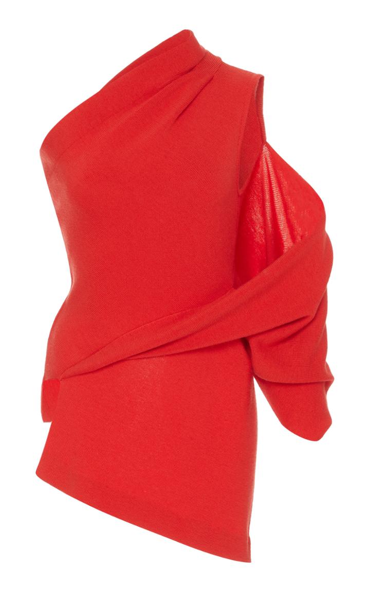 Moda Operandi Monse Asymmetric One Shoulder Wool Top Size: Xs