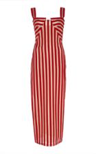 Sandra Mansour Dune Striped Velvet Midi Dress