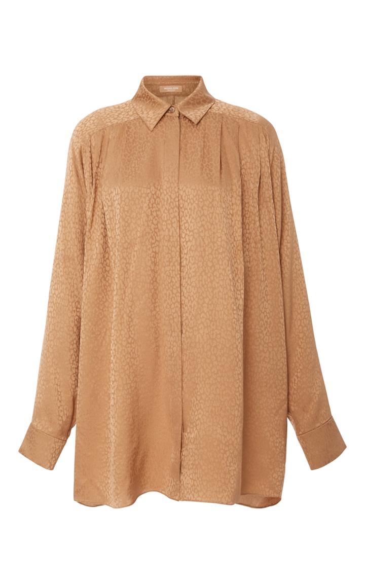 Michael Kors Collection Oversized Satin Jacquard Blouse