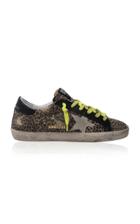 Golden Goose Superstar Distressed Leopard Leather Sneakers