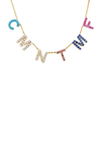 Moda Operandi Luisa Alexander 14k Yellow Gold Six Initials Gemstone Necklace