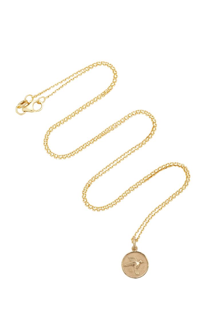 With Love Darling Humingbird Totem 14k Gold Necklace