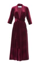 Luisa Beccaria Three-quarter Sleeve Velvet Midi Dress