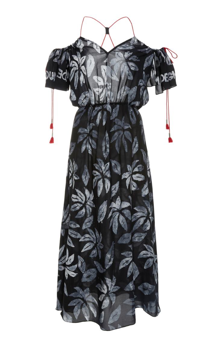 Edun Cold Shoulder Midi Dress