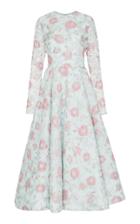 Christian Siriano Floral Jacquard Tea Length Dress