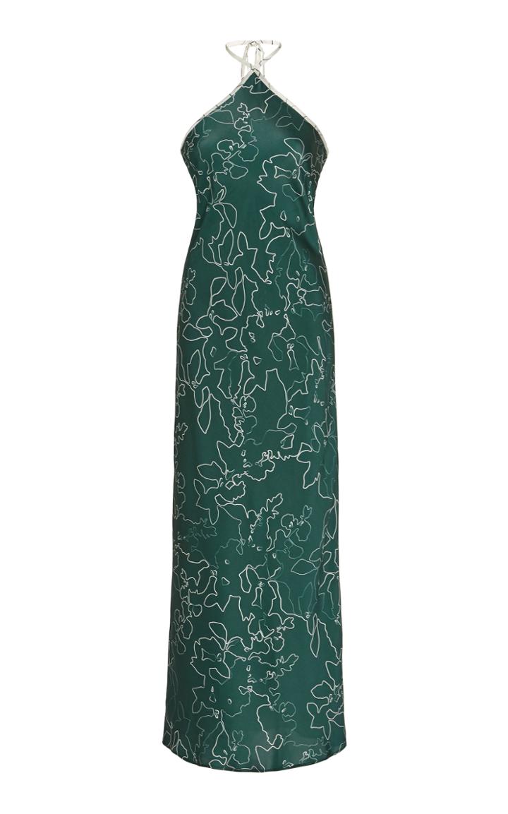 Maggie Marilyn Pining For You Printed Crepe Halterneck Dress