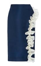 Emilio De La Morena Twirl Silk Ruffled Skirt