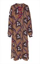 Figue Ciara Hooded Printed Crepe Caftan