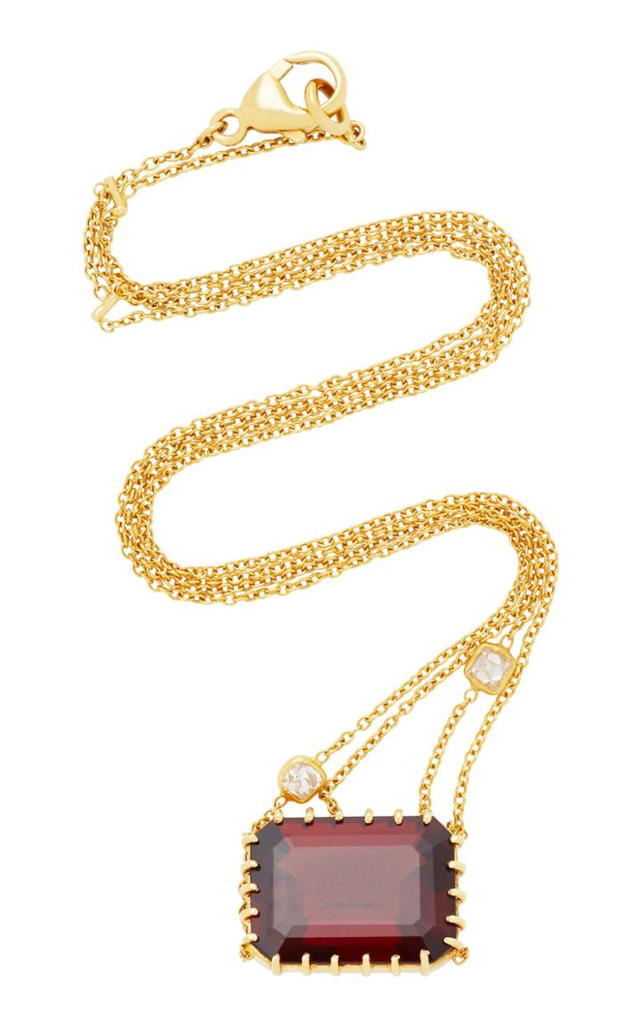 Renee Lewis Antique Garnet And Diamond Necklace