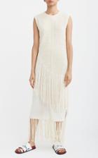 Moda Operandi Marina Moscone Fringed Boucl-knit Midi Sheath Dress