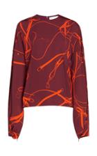 Victoria Beckham Printed Raglan-sleeve Jersey Top