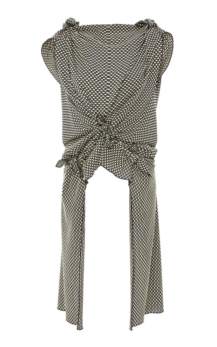 Rosetta Getty Knotted Crepe Split Top