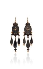 Fox And Bond Victorian Onyx And 14k Gold Chandelier Earrings
