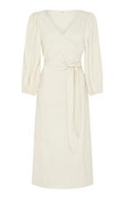 Moda Operandi St. Agni Delphine Linen-blend Wrap Dress