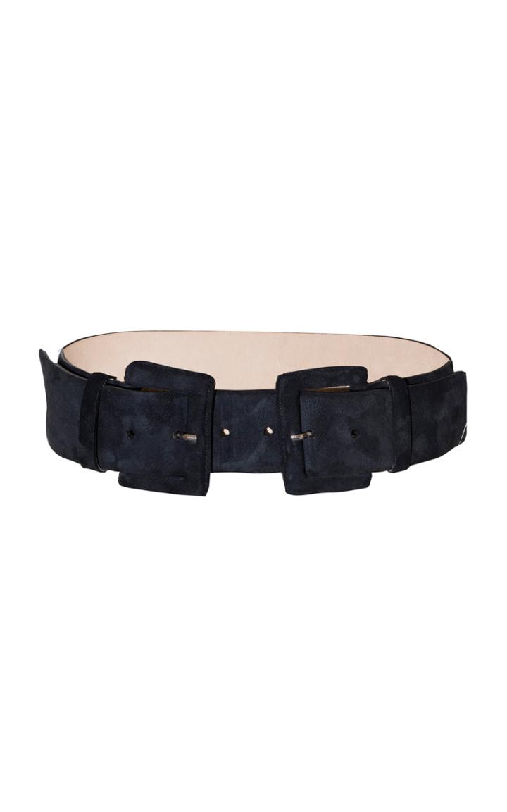 Moda Operandi Andres Otalora Double Buckle Pique Suede Belt