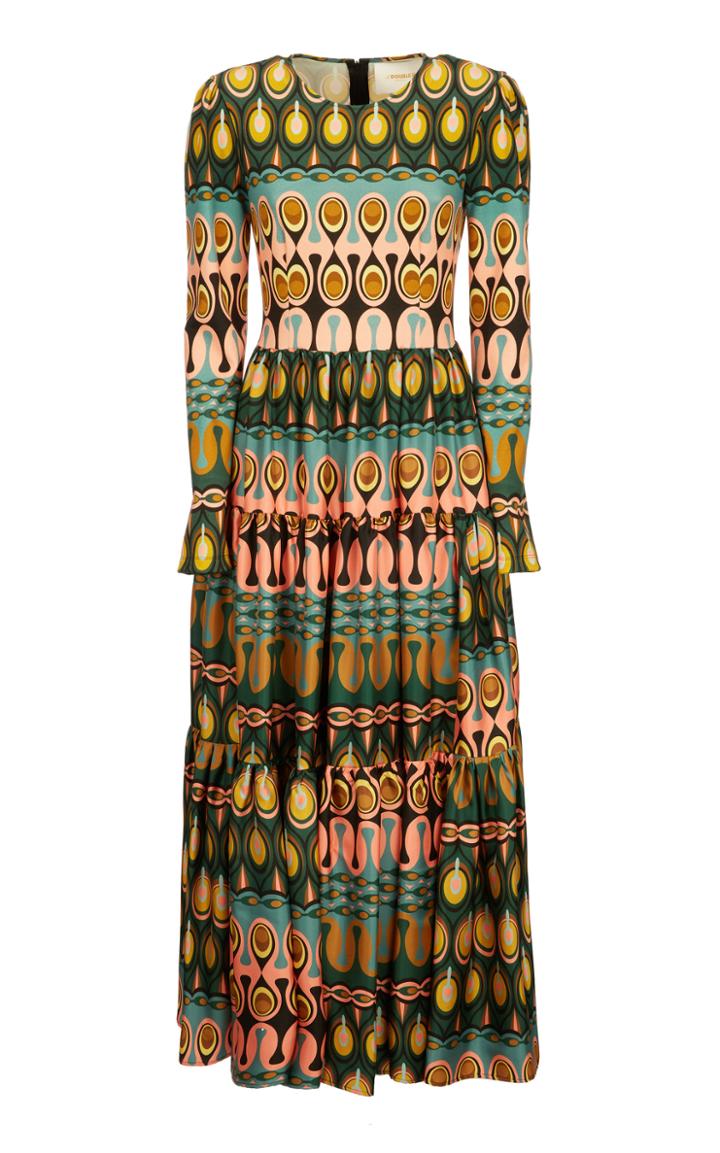 La Doublej Printed Silk-blend Maxi Dress