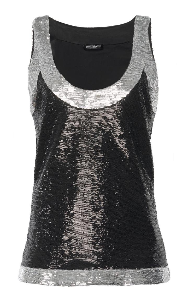 Balmain Sequin Embellished Tank