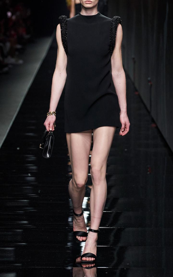 Moda Operandi Versace Embellished Silk Mini Dress