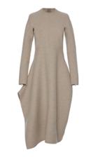 Jil Sander Folded Wool Midi Dress