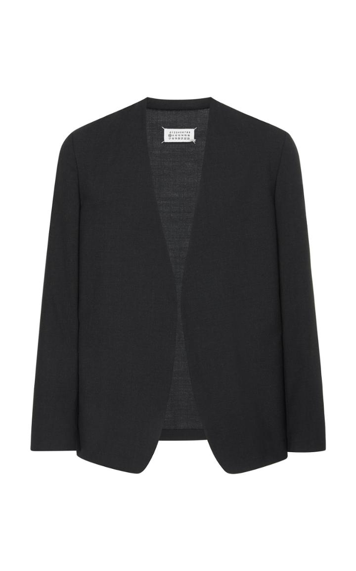 Maison Margiela Two-ply Collarless Wool Blazer Size: 46