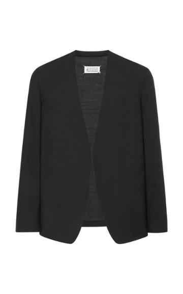 Maison Margiela Two-ply Collarless Wool Blazer Size: 46