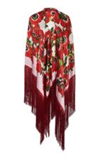 Dolce & Gabbana Floral-print Fringed Silk Shawl