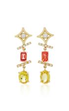 Jordan Alexander 18k Gold Diamond And Yellow Beryl Earrings