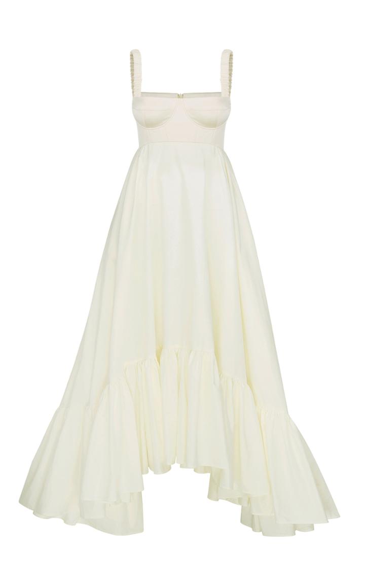 Moda Operandi Anna October Asymmetric Cotton-blend Maxi Dress
