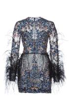 Zuhair Murad Bead And Feather Embroidered Mini Dress