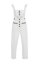 Self Portrait Lace-trimmed Cutout Jumpsuit