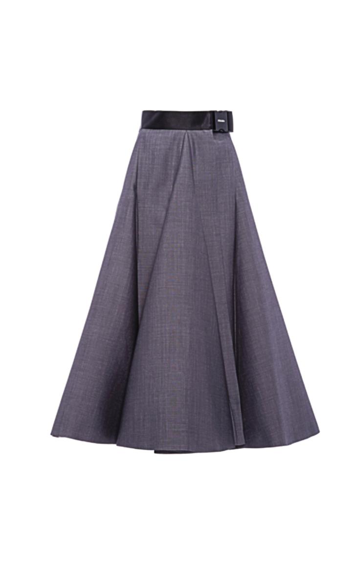 Moda Operandi Prada Mohair-wool Pleated A-line Skirt