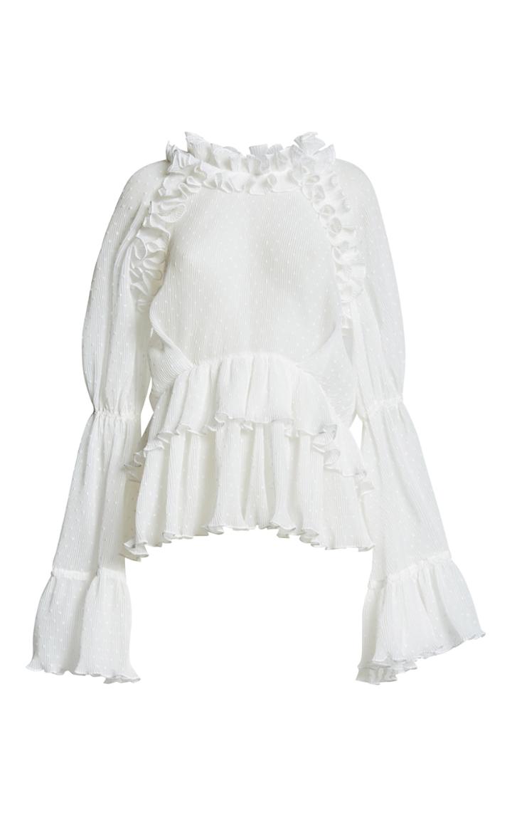 Romance Was Born Purity Ruffle Blouse