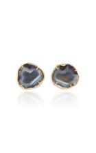 Kimberly Mcdonald One-of-a-kind Blue Geode Studs Set In 18k Rose Gold
