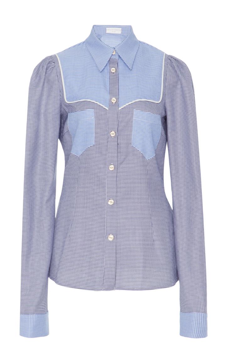 Caroline Constas Clementine Hounds Tooth Shirt